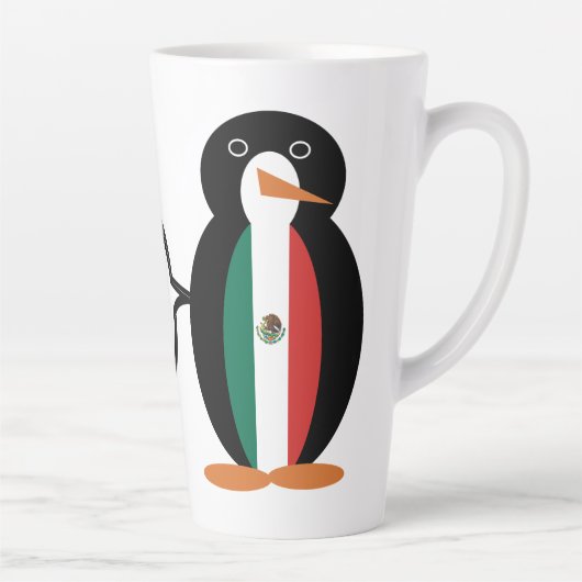 Die mexikanische Flagge spricht Frau Pinguin Large Milchtasse (Rechts)