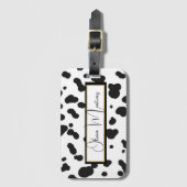Die MIA Schwarz-Weiß-Kuh-Druckmarke Gepäckanhänger (Vorderseite Vertikal)