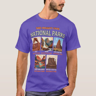 Die Mighty Five Nationalparks Outdoor-Wandern Camp T-Shirt