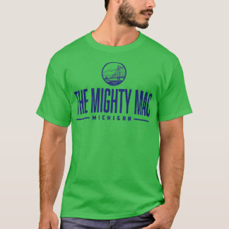 Die Mighty Mac Michigan Wordmark Bridge Blue T-Shirt