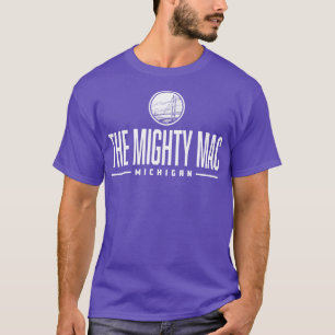 Die Mighty Mac Michigan Wordmark Bridge White T-Shirt