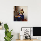 Die Milchfrau von Johannes Vermeer Poster (Heimbüro)