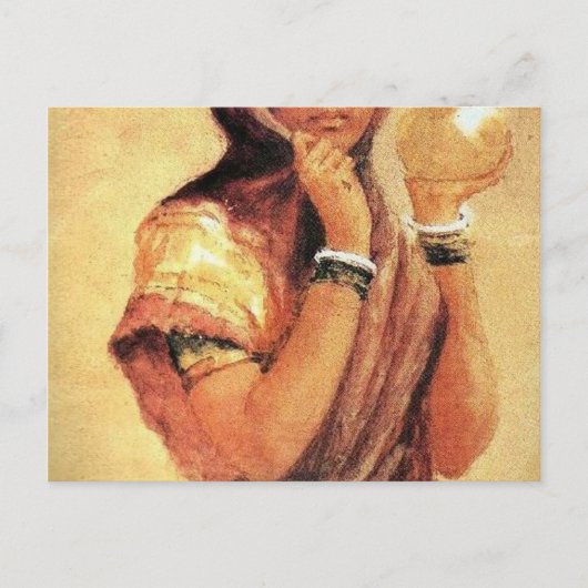 Die Milchmädchen 1904 von Raja Ravi Varma Postkarte (Vorderseite)
