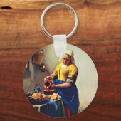 Die Milchmädchen [1]. von Johannes Vermeer Schlüsselanhänger (Vorderseite)