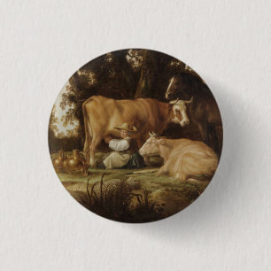 Die Milchmädchen Aelbert Cuyp Button