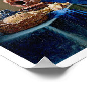 Die Milchmädchen von Jan Vermeer - Vintage Kunst Poster (Ecke)