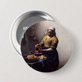 Die Milchmädchen von Johannes Vermeer Button (Vorne & Hinten)