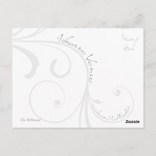 Die Milchmädchen von Johannes Vermeer im Detail Postkarte (Rückseite)