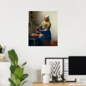Die Milchmädchen von Johannes Vermeer Poster (Heimbüro)