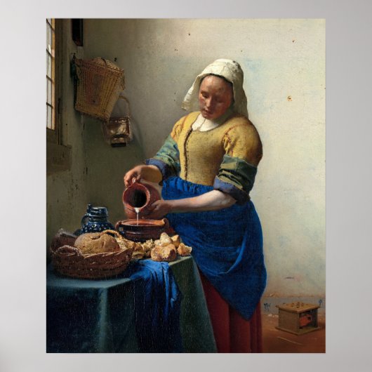 Die Milchmädchen von Johannes Vermeer Poster (Vorne)