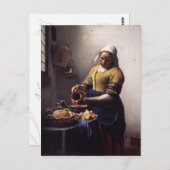 Die Milchmädchen von Johannes Vermeer Postkarte (Vorne/Hinten)