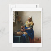 Die Milchmädchen von Johannes Vermeer Postkarte (Vorne/Hinten)