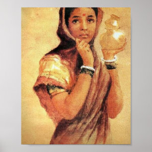 Die Milchmagd 1904 von Raja Ravi Varma Poster