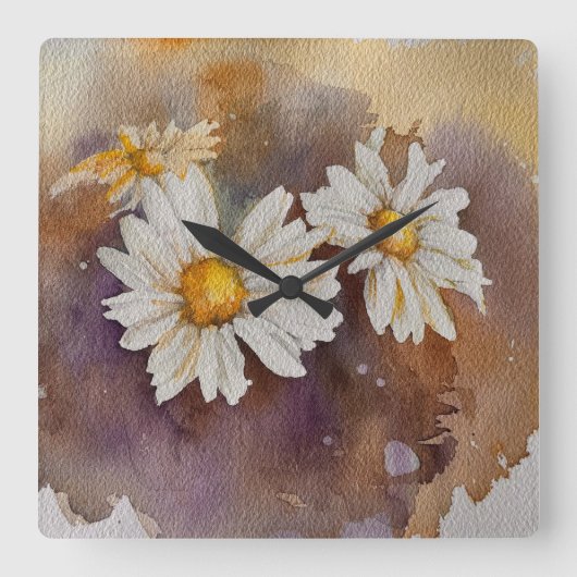 Die Milchprodukte im Dunstwasser Quadratische Wanduhr (Vorderseite)