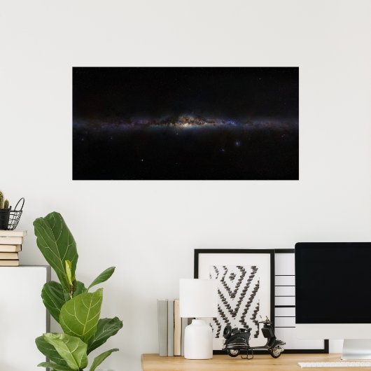 Die Milchstraßengalaxie, wie sie im Himmel der Erd Poster (Heimbüro)