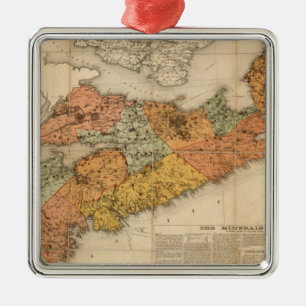 Die Mineralkarte der Kirche von Neuschottland Silbernes Ornament