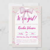 Die minimalistische Dusche ist ein Mädchenwasserbr Einladung (Vorderseite)