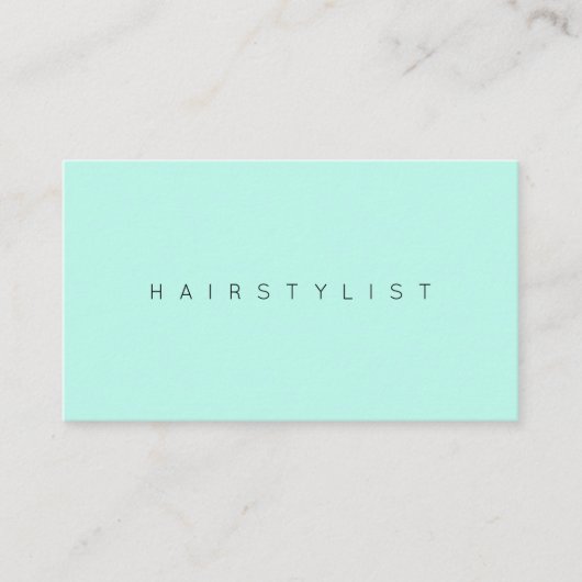Die minimalistische Eleganz des hellen Türkis Visitenkarte (Vorderseite)