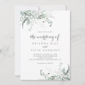 Die Minimalistische Grüne Eukalyptus Wedding of Einladung (Vorderseite)