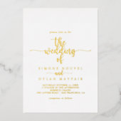 Die Minimalistische kalligraphische Hochzeit des G Folieneinladung (Vorderseite)