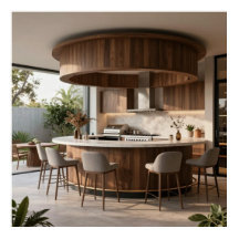 Die minimalistische kreisförmige Veranda