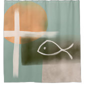 Die minimalistische Kunst der Erde Duschvorhang (Vorderseite)