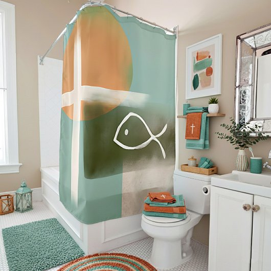 Die minimalistische Kunst der Erde Duschvorhang