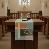 Die minimalistische Kunst der Erde Kurzer Tischläufer