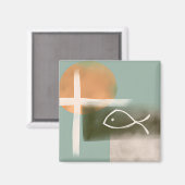 Die minimalistische Kunst der Erde Magnet (Vorderseite/Rückseite)