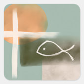 Die minimalistische Kunst der Erde Quadratischer Aufkleber (Vorderseite)