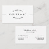 Die Minimalistische Schriftart Business Card Visitenkarte (Vorne/Hinten)