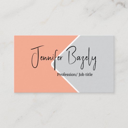 Die minimalistische Visitenkarte in Rosa und Grau (Vorderseite)