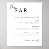 Die Minimalistischen Getränke der Bar Poster (Vorne)