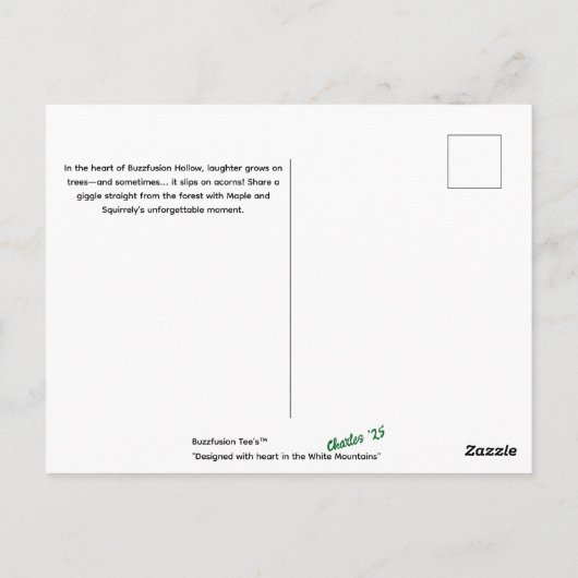 Die Mishap Grußkarte von Buzzfusion Hollow Maple! Postkarte (Rückseite)