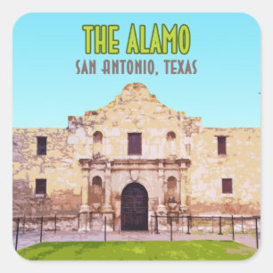 Die Mission von Alamo San Antonio Texas Quadratischer Aufkleber
