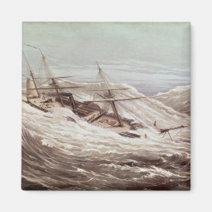 Die Mississippi-Dampf-Fregatte in einem Taifun Magnet