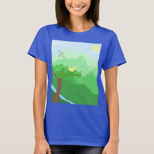 Die mit Acrylfarben bemalte Natur T-Shirt (Vorderseite)