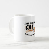 Die mit einer Katze verbrachte Zeit wird nie versc Kaffeetasse (Vorderseite Links)