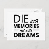 Die mit Erinnerungen, die nicht mit Träumen Postkarte (Vorne/Hinten)