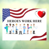 Die Mitarbeiter des Krankenhauses arbeiten hier mi Fensteraufkleber (Blatt 3)