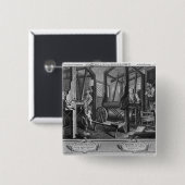 Die Mit'Lehrlinge an ihren Webstühlen Button (Vorne & Hinten)