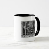 Die Mit'Lehrlinge an ihren Webstühlen Tasse (VorderseiteRechts)