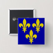 Die mittelalterliche Flagge Frankreichs Button (Vorne & Hinten)