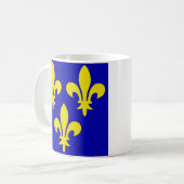 Die mittelalterliche Flagge Frankreichs Kaffeetasse (Vorderseite Links)