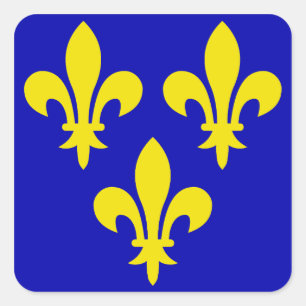 Die mittelalterliche Flagge Frankreichs Quadratischer Aufkleber