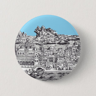 Die mittelalterliche Stadt Venedig in Italien Button