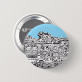 Die mittelalterliche Stadt Venedig in Italien Button (Vorne & Hinten)
