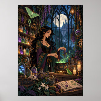 Die Mitternachts-Apotheker-Hexentrank-Fantasie Poster