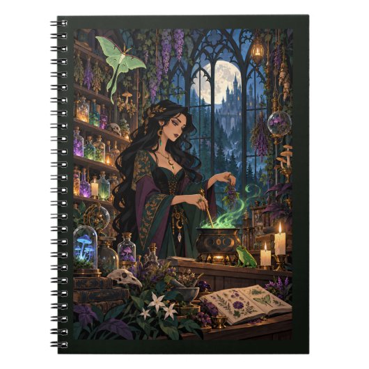 Die Mitternachts-Apotheker-Hexentrank-Fantasy Notizblock (Vorderseite)