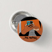 Die mobilen Hände der Mutter Cyan Orange Black Button (Vorne & Hinten)